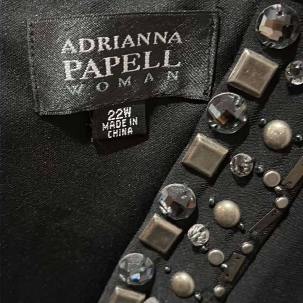Adrianna Papell Black Embellished Dress